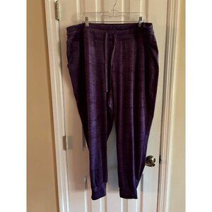 Womens LIVI Lane Bryant Purple Velour Sweatpants Joggers Size 22/24